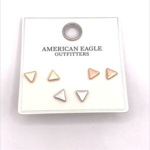 American Eagle Outfitters Minimalist Matte Triangle Stud Earrings Set